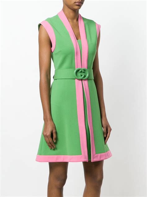 pink green gucci dress